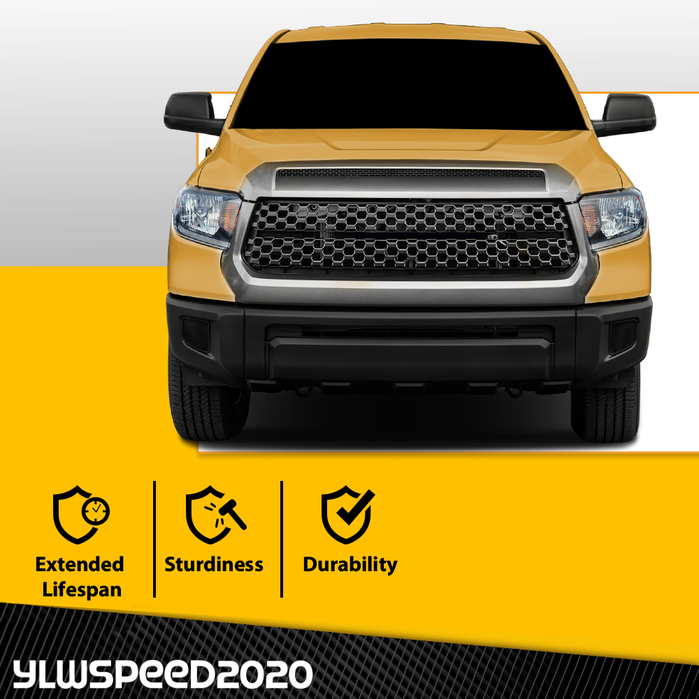 Front Bumper End Caps Pair (Left & Right) Black For Toyota Tundra 2014-2021