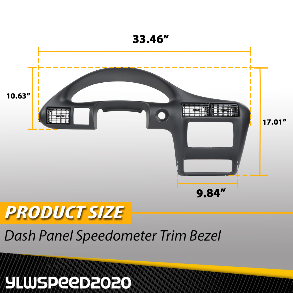 Dash Cap Cover For 1995-2005 Chevy Cavalier – Black ABS Plastic Trim Overlay