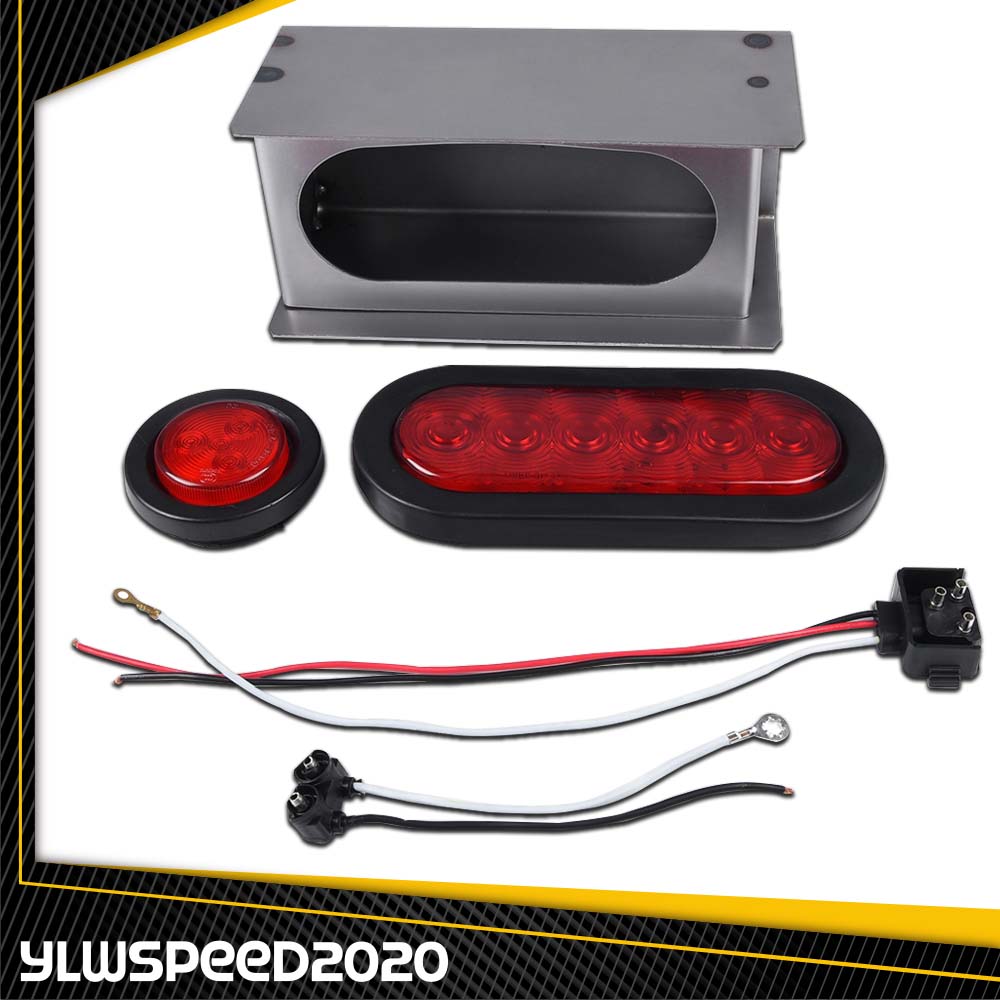 Fit For Truck Red LED Trailer Steel Box Kit W/ 6