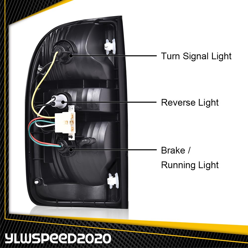 thumbnail interactive-video image 1 of Smoke Tail Light Pair For 2001-2004 Toyota Tacoma – With Bulbs & Wiring – Chrome Housing 1 of 5